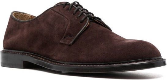 Doucal's lace-up suede Derby shoes Brown