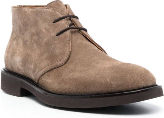 Doucal's lace-up suede derby shoes Brown