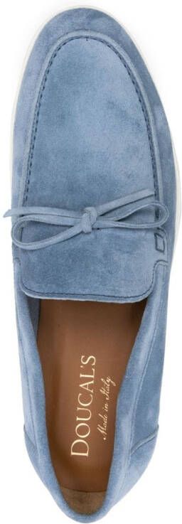 Doucal's lace-up suede loafers Blue
