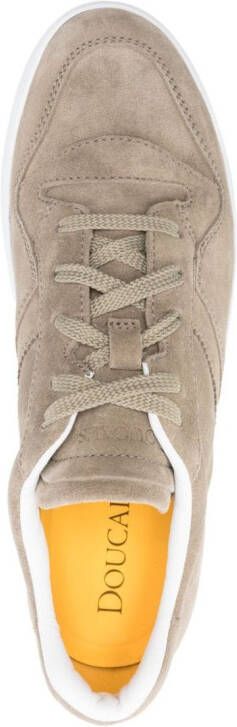 Doucal's lace-up suede sneakers Green