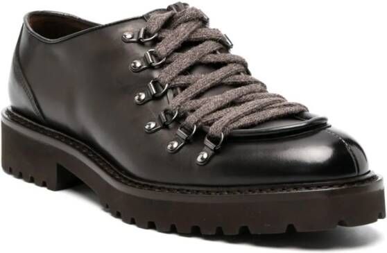 Doucal's leather lace-up shoes Brown