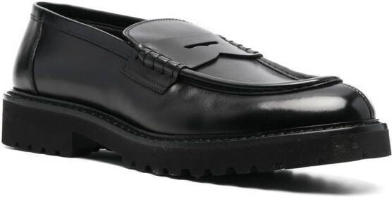 Doucal's leather penny loafers Black