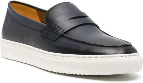 Doucal's leather penny loafers Blue