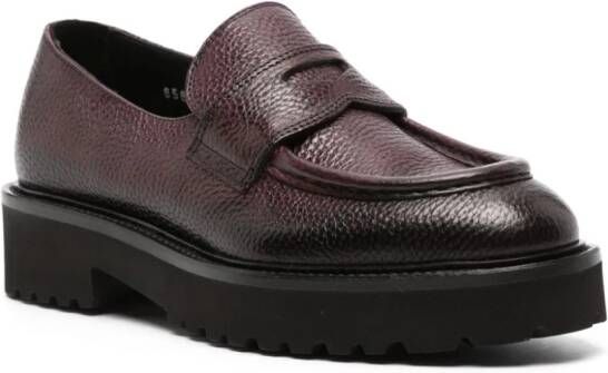 Doucal's leather penny loafers Purple
