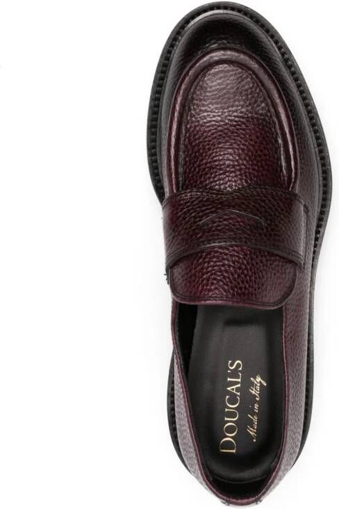 Doucal's leather penny loafers Purple