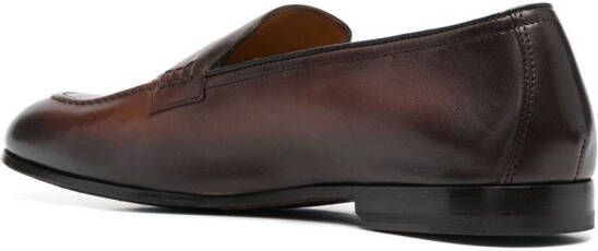 Doucal's leather penny-slot loafers Brown