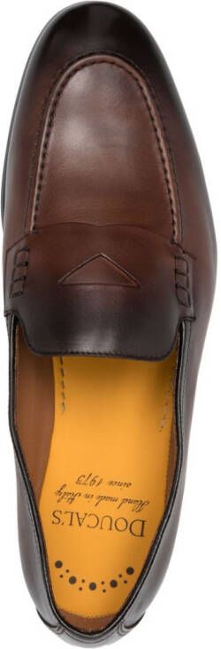 Doucal's leather penny-slot loafers Brown