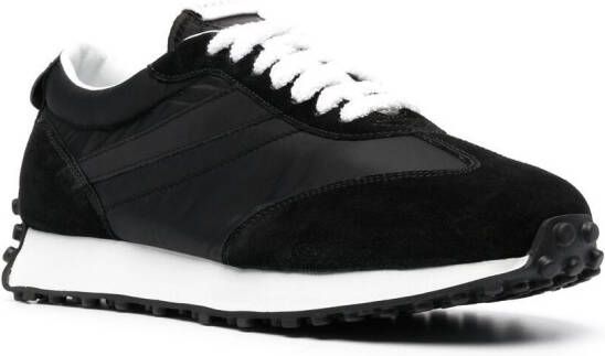 Doucal's leather-trim low-top sneakers Black