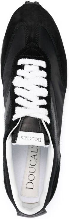Doucal's leather-trim low-top sneakers Black