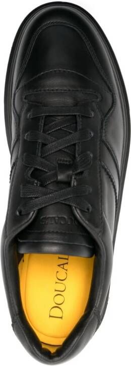 Doucal's logo-debossed leather sneakers Black