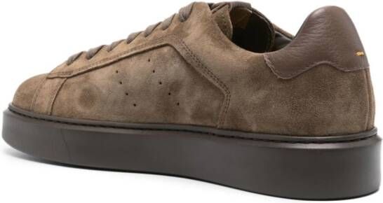 Doucal's logo-lettering suede sneakers Brown