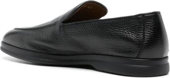Doucal's moc-stiching leather loafers Black