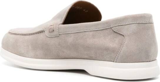 Doucal's moc-stitching suede loafers Grey