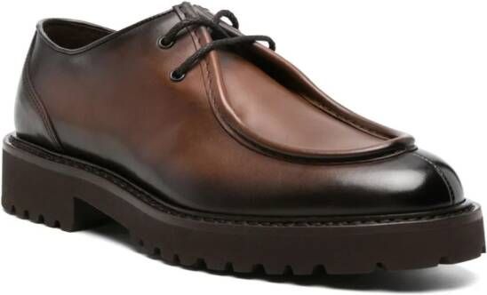 Doucal's ombré-effect leather boat shoes Brown