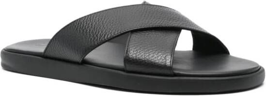 Doucal's open-toe leather slides Black