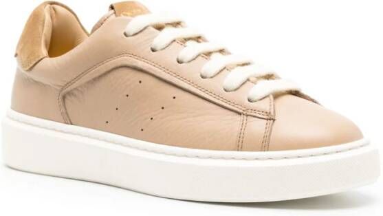 Doucal's panelled leather sneakers Brown
