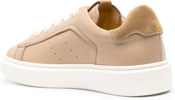Doucal's panelled leather sneakers Brown