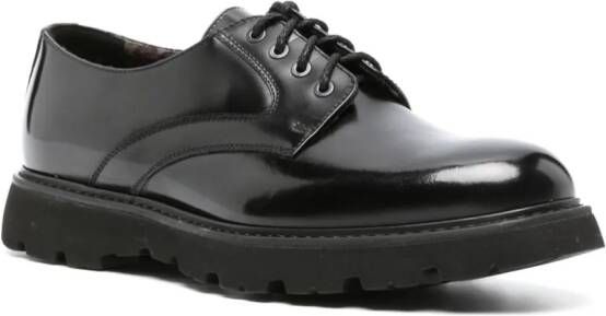 Doucal's patent-finish leather derby shoes Black