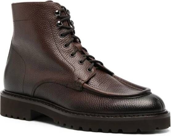 Doucal's pebbled leather ankle boots Brown