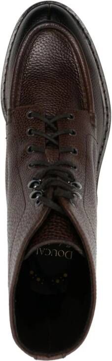 Doucal's pebbled leather ankle boots Brown