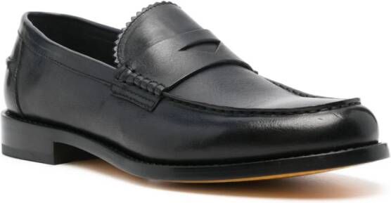 Doucal's pebbled-leather loafers Black