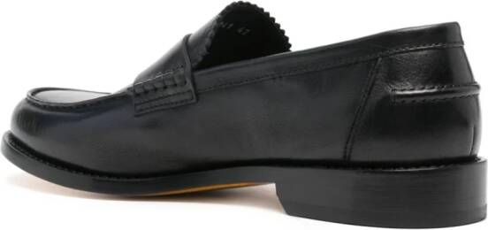 Doucal's pebbled-leather loafers Black