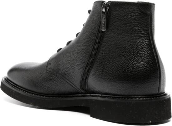 Doucal's pebbled-texture leather ankle boots Black