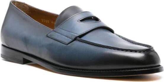 Doucal's penny-slot leather loafers Blue