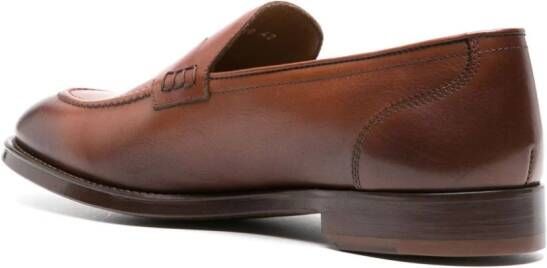 Doucal's penny-slot leather loafers Brown