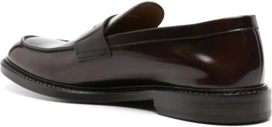 Doucal's penny-slot leather loafers Brown