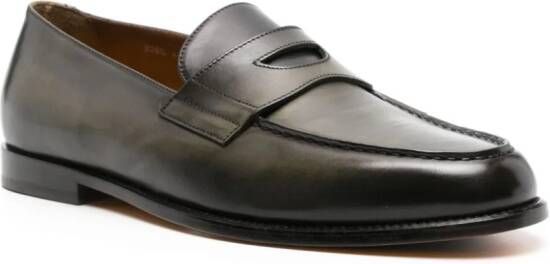 Doucal's penny-slot leather loafers Green