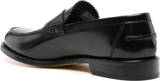 Doucal's penny-slot patent leather loafers Black
