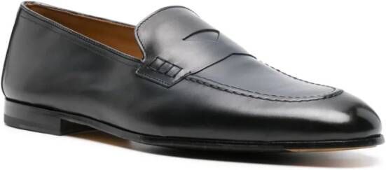 Doucal's penny-slot patent leather loafers Blue