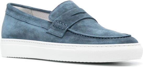 Doucal's penny slot suede boat shoes Blue