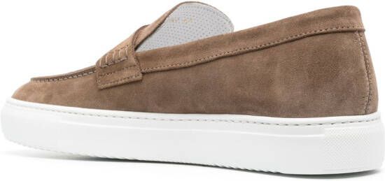 Doucal's penny slot suede boat shoes Brown