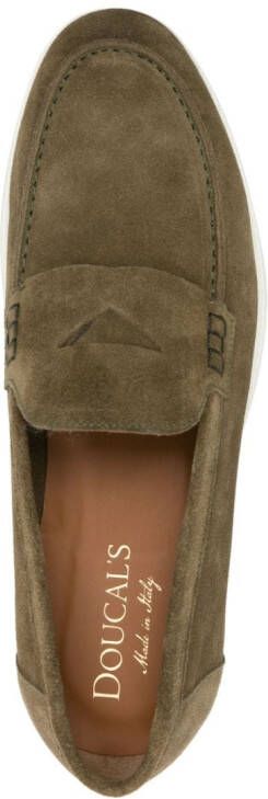 Doucal's Penny-slot suede loafers Green