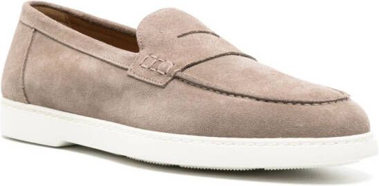 Doucal's penny-slot suede loafers Grey