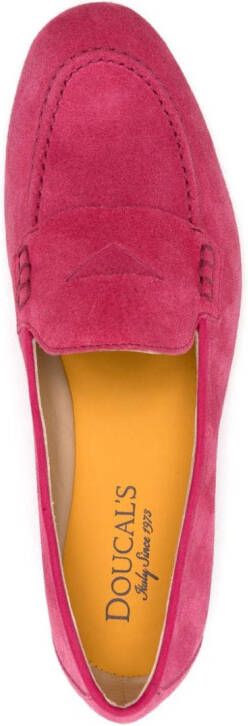 Doucal's penny-slot suede loafers Pink