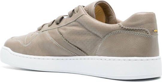 Doucal's perforated-detail panelled low-top sneakers Brown