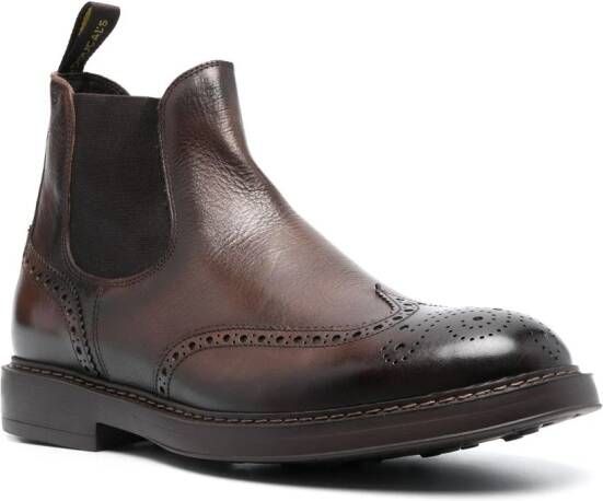 Doucal's perforated leather ankle boots Brown