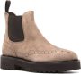 Doucal's perforated slip-on suede boots Neutrals - Thumbnail 2