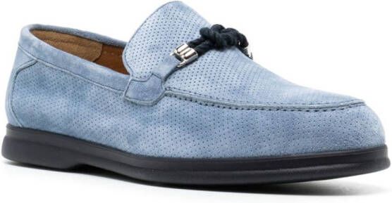 Doucal's perforated suede loafers Blue
