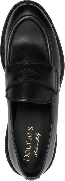 Doucal's ridged-sole detail loafers Black