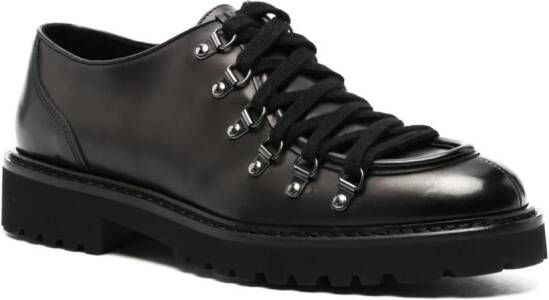 Doucal's round-toe leather lace-up shoes Black