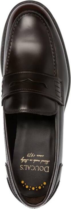 Doucal's round-toe leather loafers Brown