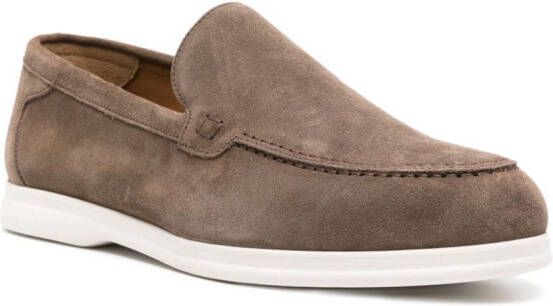 Doucal's round-toe suede loafers Brown