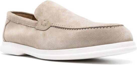Doucal's round-toe suede loafers Neutrals