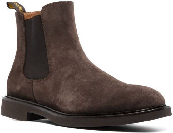 Doucal's side-panel suede ankle boots Brown