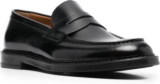 Doucal's slip-on leather penny loafers Black