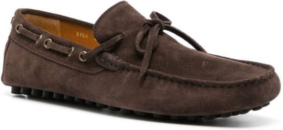 Doucal's suede boat shoes Brown